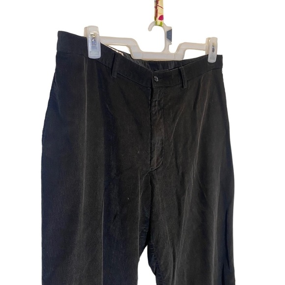 Perry Ellis men's size 36W/32L Black flat front modern fit corduroy pants - Picture 2 of 6